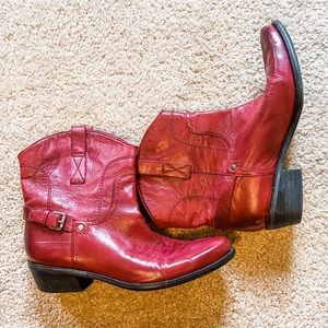 Franco Sarto Womens Red Cowgirl Boots